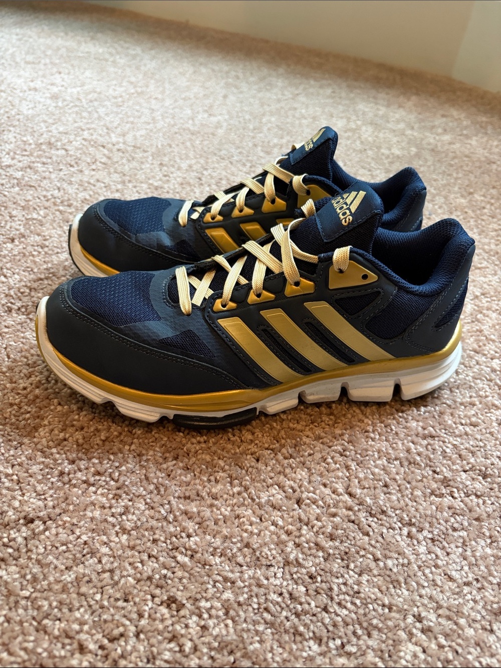 adidas Women’s Navy Blue and Gold Sneakers